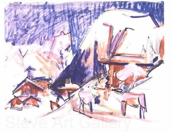 Ernst Ludwig Kirchner Snow at the Staffelalp France oil painting art
